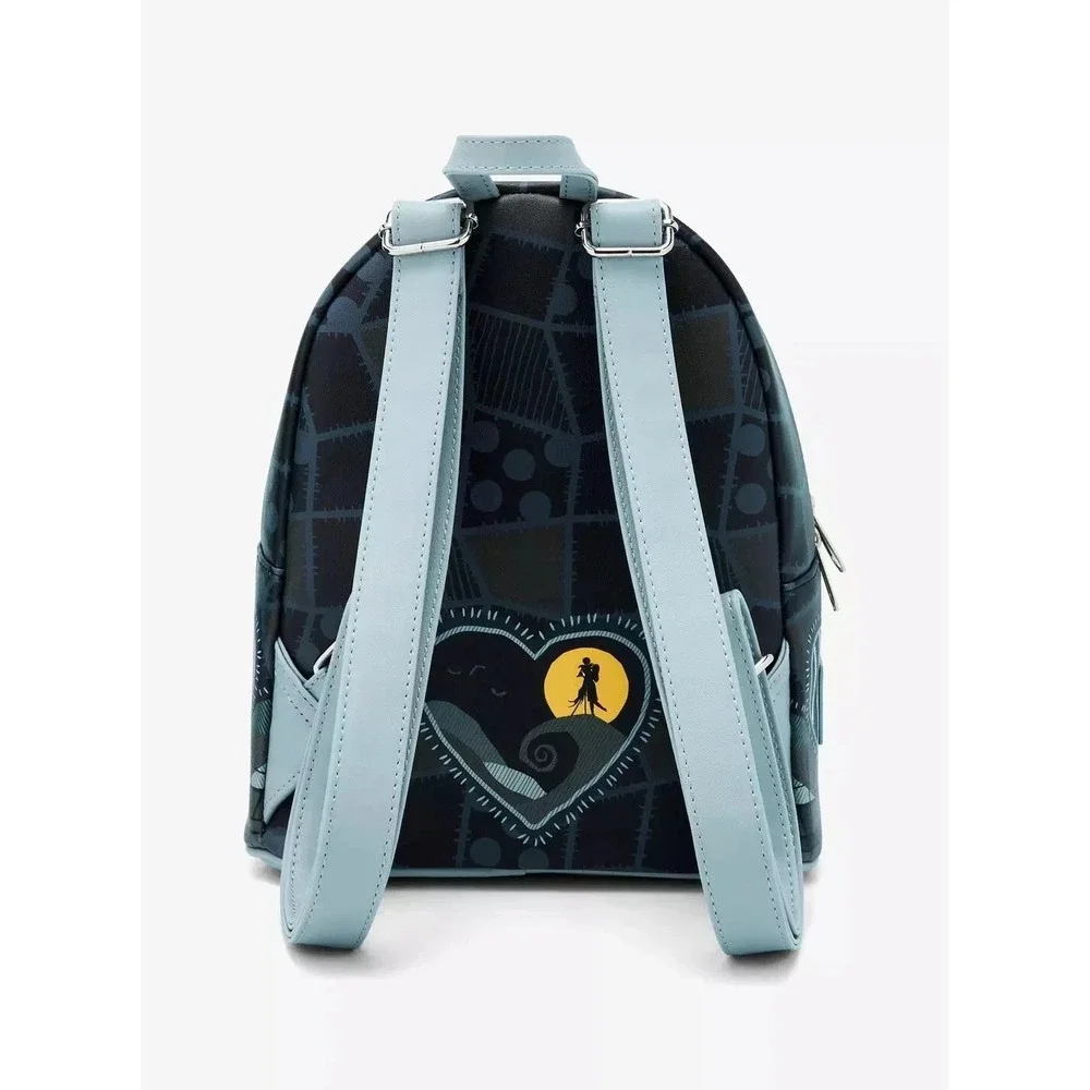 Loungefly The Nightmare Before Christmas Jack & Sally Split Heart Mini Backpack